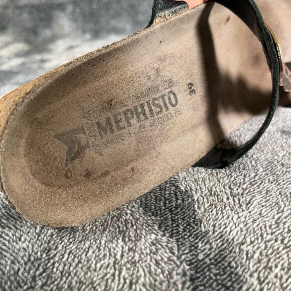 🧡Mephisto Women’s Air- relax Loop Toe things Black brass accents Sz 9